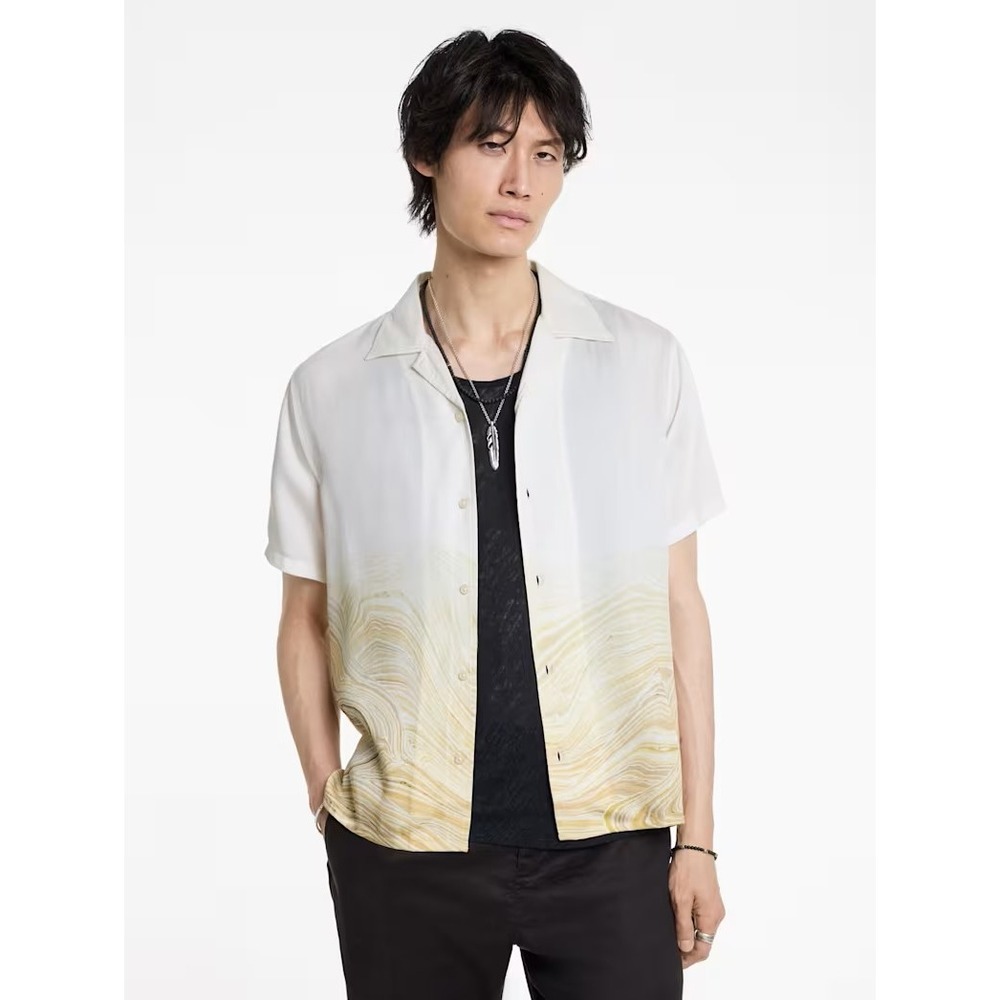 NWT John Varvatos Mens Dan Camp Shirt XXL Modal Oasis Inspired Nature